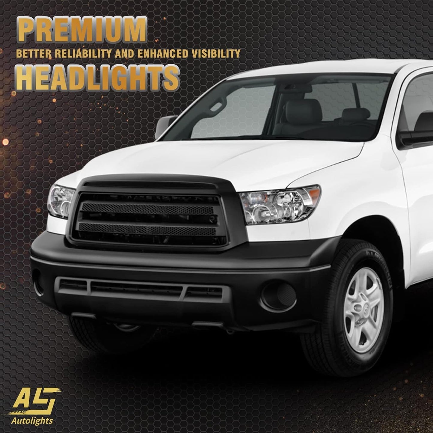 AS Headlights Assembly Compatible 2007 2008 2009 2010 2011 2012 2013 Toyota Tundra (W/o Headlight Leveling Models) /2008-2017 Toyota Sequoia Headlamp (12-14 Models Without Headlight Washer)