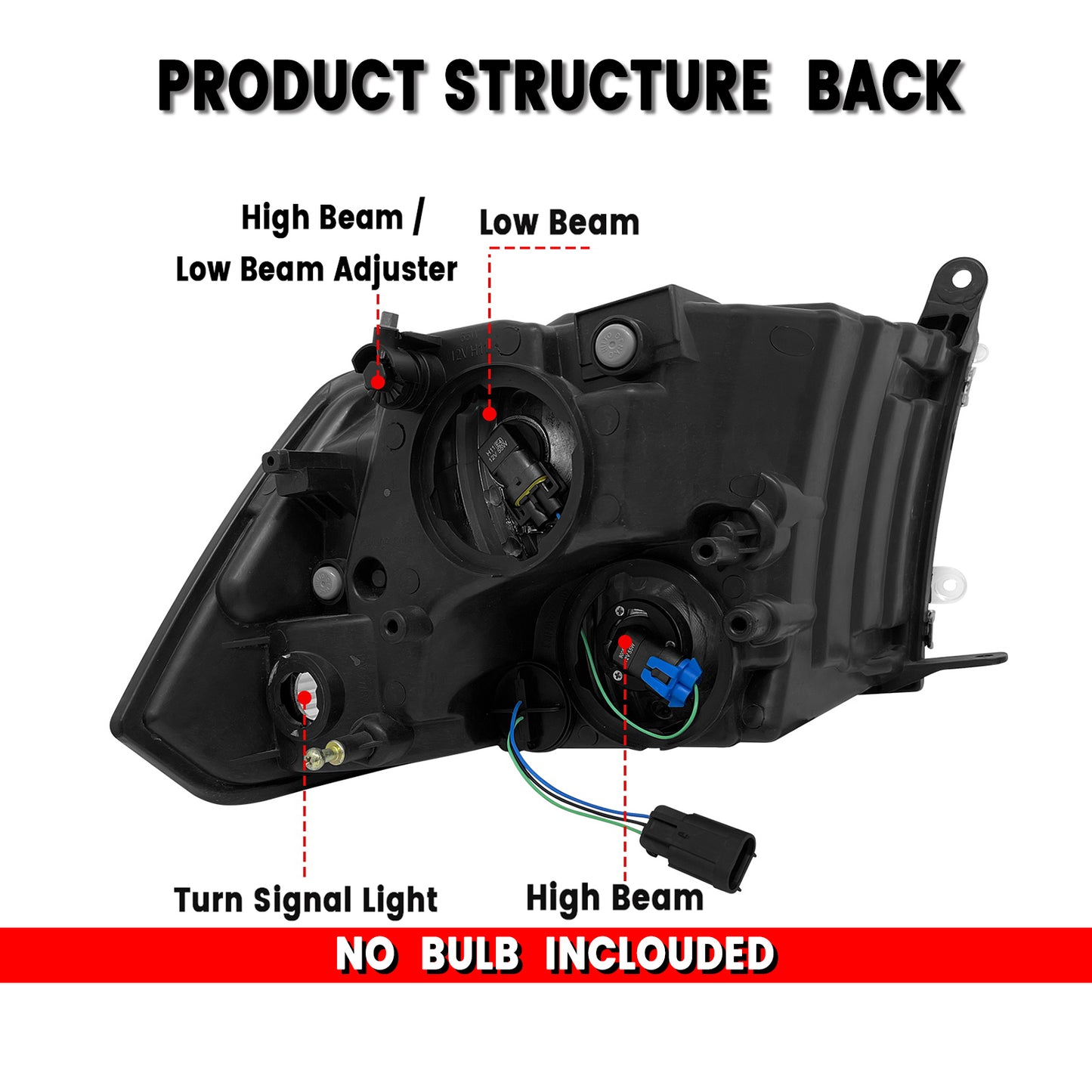 AS Headlight Assembly Compatible with 2009 2010 2011 2012 2013 2014 2015 2016 2017 2018 Dodge Ram 1500/10 11 12 13 14 15 16 17 18 Dodge Ram 2500/3500 Pickup QUAD Chrome Housing Pair