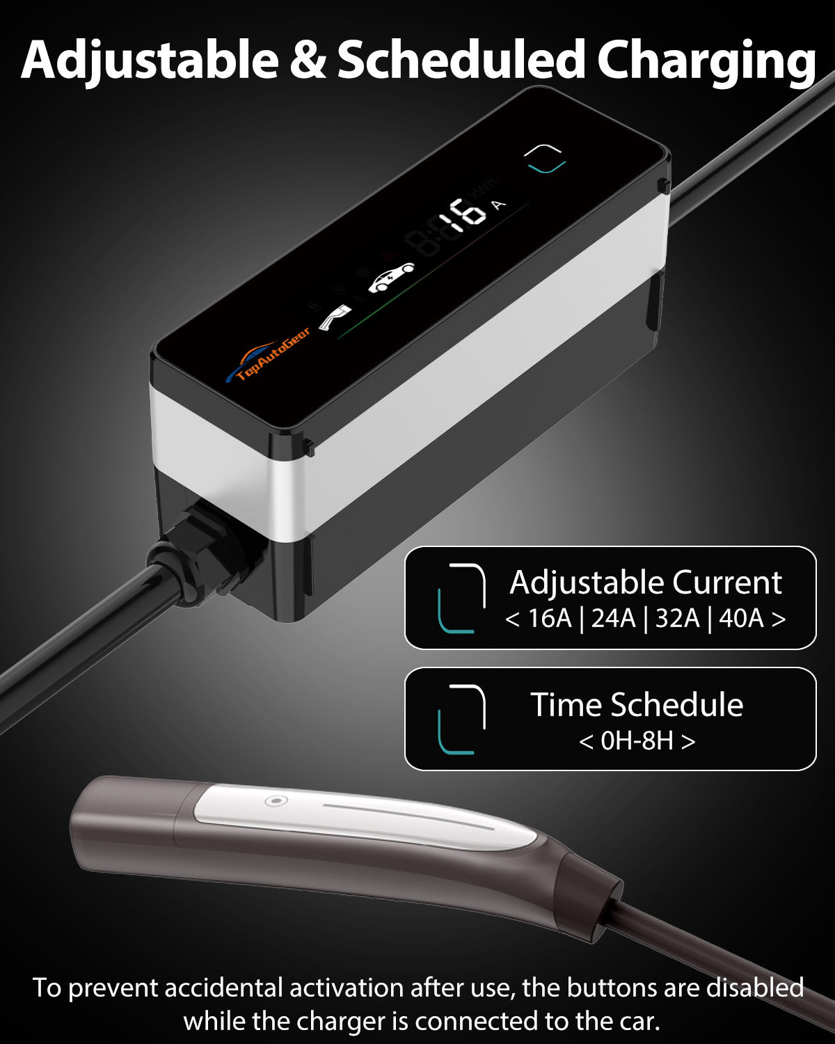Level 1 & 2 EV Charger for Tesla with NACS to J1772 Adapter - 16A Mobile Charger with NEMA 6-20 & 5-15 Plugs, Portable Home Charger Compatible with Tesla & J1772 EVs