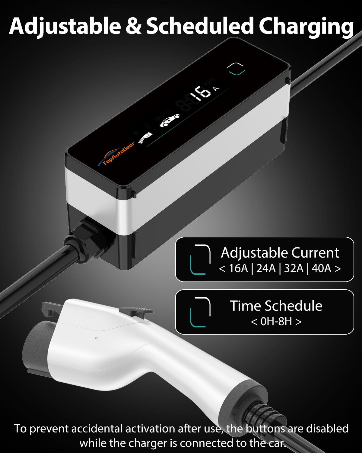 Level 1 & 2 EV Charger for J1772 EVs with J1772 to Tesla Adapter - 16A Mobile Charger with NEMA 6-20 & 5-15 Plugs, Portable Home Charger Compatible with Tesla & J1772 Electric Vehicles