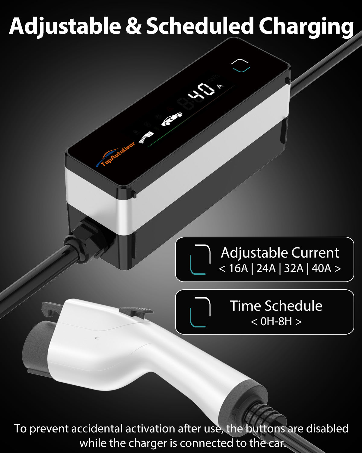 Level 2 EV Charger for J1772 EVs with J1772 to Tesla Adapter - 40A 240V Mobile Charger with 25Ft Cord and NEMA 14-50 Plugs, Portable Home Charger Compatible with Tesla & J1772 Electric Vehicles