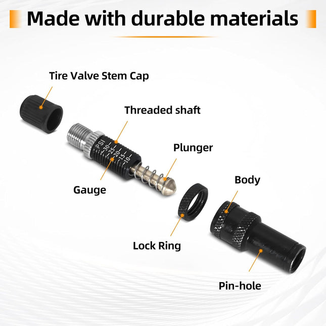 TopAutoGear Adjustable Tire Deflator Valve Kit, Auto-Stop Offroad Accessories, 4Pcs