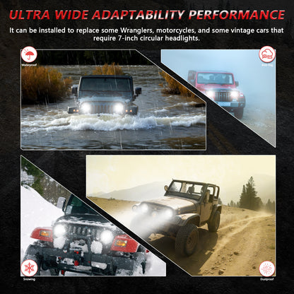 1000% Bright 7 inch LED Headlight H6024 [ DOT][Anti-glare][DRL Turn Signal][Hi/Low Sealed Beam] Compatible with Jeep Wrangler JK JKU TJ LJ Chevy Ford GMC Dodge Mazda Nissan Mack VW etc