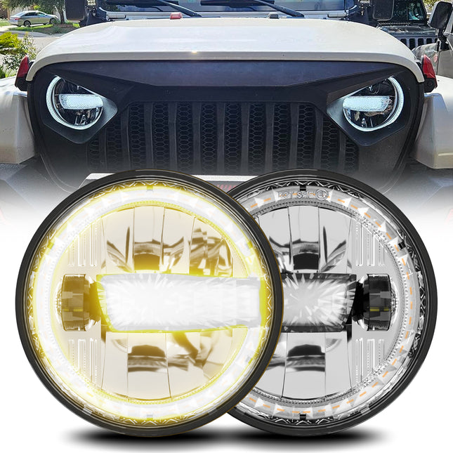 TopAutoGear LED Headlight  for Jeep Wrangler Chevy Ford Dodge