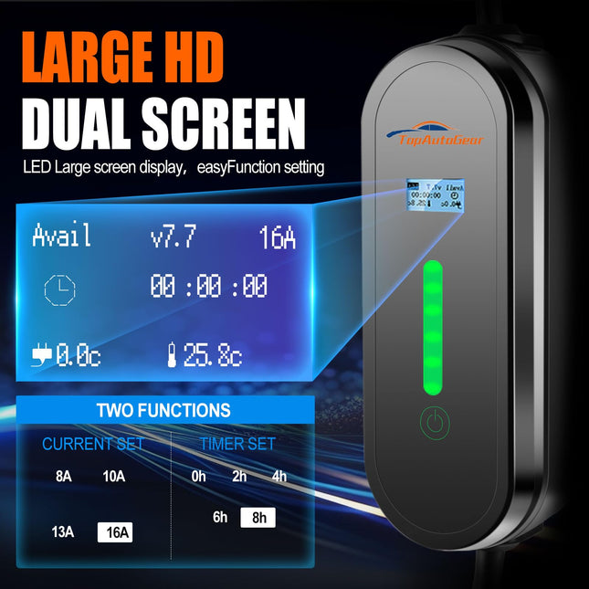 Level 1 Level 2 EV Charger for J1772 Electric Cars 16Amp 110V/240V