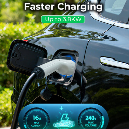 16Amp J1772 EV Charger Extension Cable, 21ft SAE J1772 Extension Cord Compatible with 110V-240V Level 1/Level 2 EV Chargers for J1772 EVs/PHEVs,IP67 Waterproof Car Charger Extension Cable with Bag