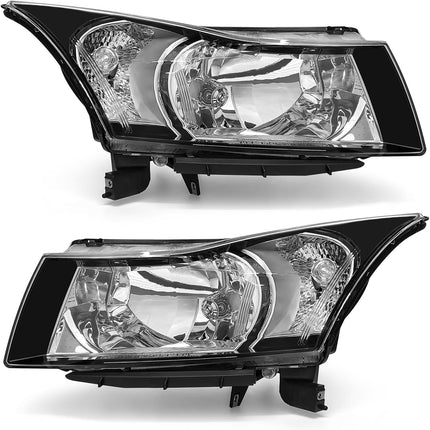 AS Headlight Assembly Compatible with 2011 2012 2013 2014 2015 Chevy Cruze LS/LT/LTZ 2016 Chevrolet Cruze Limited Matte Matte Black Housing Clear Reflector Headlamps