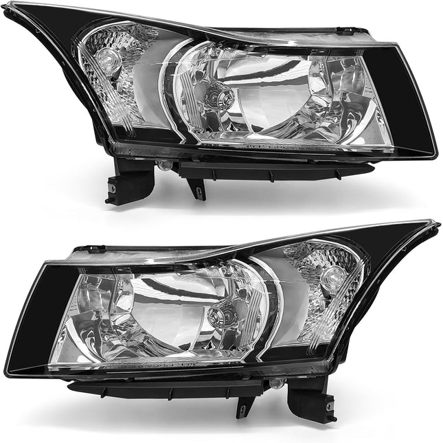 AS Headlight Assembly Compatible with 2011 2012 2013 2014 2015 Chevy Cruze LS/LT/LTZ 2016 Chevrolet Cruze Limited Matte Matte Black Housing Clear Reflector Headlamps