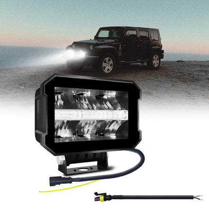 5 Inch 80W 9000LM White Spotlight with DRL, LED Reflector Super Bright Spotlight Off-Road Light Ditch Light for Truck SUV ATV UTV Jeep Wrangler Motorcycle, Pair