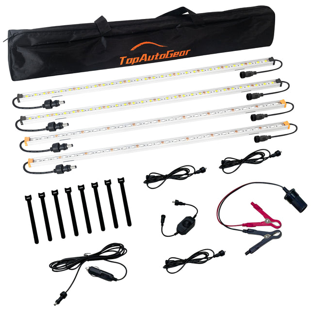 TopAutoGear 12V Dimmable LED Light Bars,  4 PCS White/Amber