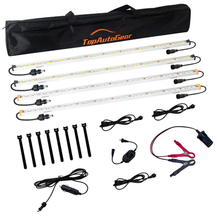 TopAutoGear 12V Dimmable LED Light Bars,  4 PCS White/Amber