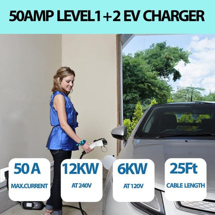 Level 2 EV Charger for J1772 Electric Cars 50Amp 240V
