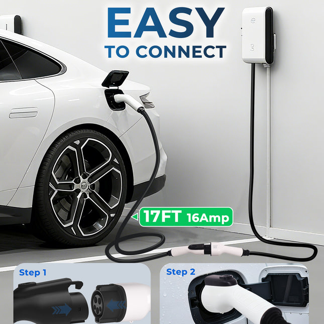 Level 1/Level 2 16Amp J1772 EV Charger Extension Cable,110V-240V