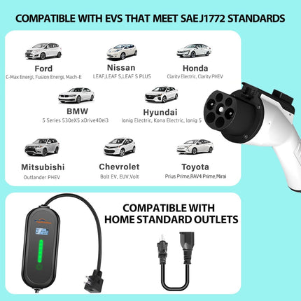 Level 1 Level 2 EV Charger for J1772 Electric Cars 16Amp 110V/240V