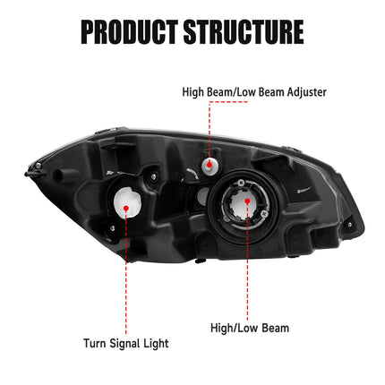 AS AUTOLIGHTS 2005 2006 2007 2008 2009 2010 Chevy Cobalt Headlight Assembly Replacement for 05-10 Chevy Cobalt/05-06 Pontiac Pursuit/07 08 09 Pontiac G5 Chrome Housing Amber Reflector Clear Lens Pair