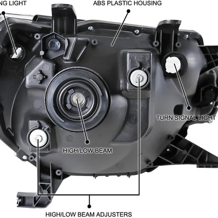 Headlight Assembly Compatible with 2012-2015 Toyota Tacoma Pickup