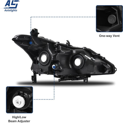 AS AUTOLIGHTS compatible with 2013 2014 2015 Altima Sedan Headlights Assembly Replacement for 13 14 15 Nissan Altima Sedan 4 DOOR with Chrome Housing Amber Reflector Clear Lens