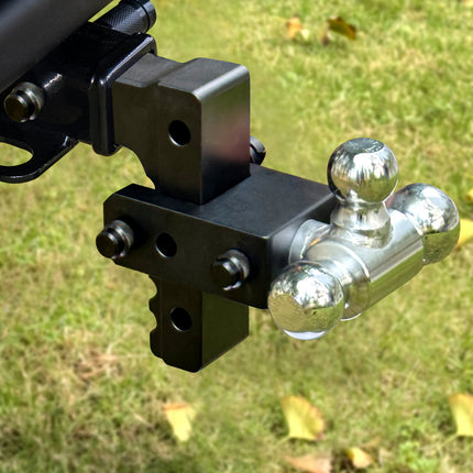 Adjustable Trailer Mount with 2" and 2-5/16" and 1-7/8" Ball, Fit 2 Inch Receiver, 6 Inch Drop/Rise Aluminum Hitch
