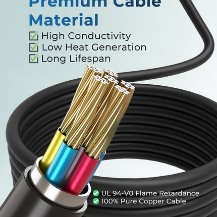 16Amp J1772 EV Charger Extension Cable, 21ft SAE J1772 Extension Cord Compatible with 110V-240V Level 1/Level 2 EV Chargers for J1772 EVs/PHEVs,IP67 Waterproof Car Charger Extension Cable with Bag
