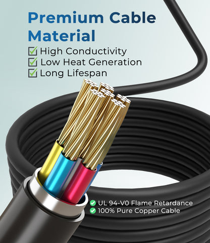 16Amp J1772 EV Charger Extension Cable, 21ft SAE J1772 Extension Cord Compatible with 110V-240V Level 1/Level 2 EV Chargers for J1772 EVs/PHEVs,IP67 Waterproof Car Charger Extension Cable with Bag