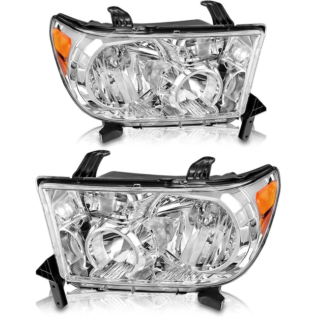 Headlights Assembly Compatible 2007-2013 Toyota Tundra and 2008-2017 Toyota Sequoia