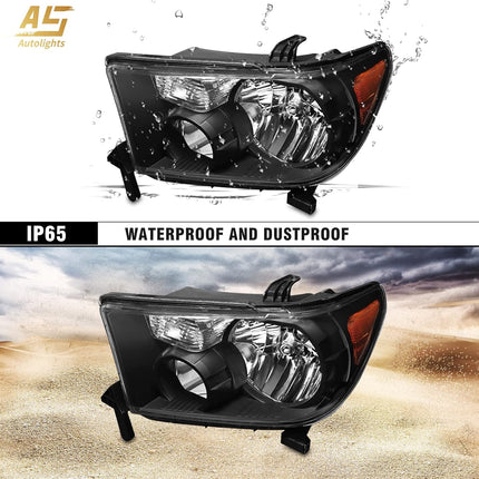 TopAutoGear Headlight Assembly for 2008-2017 Toyota Tundra Base / SR5 / Limited 4-Door, 2005-2007 Toyota Sequoia SR5