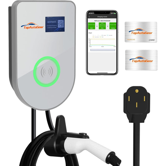 Level 2 EV Charging Station with App Wireless Monitoring 48A 25FT Cable