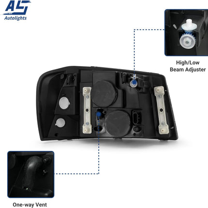 TopAutoGear Headlights for 2002-2009 GMC Envoy Clear Lens Chrome Housing Amber