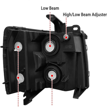 TopAutoGear Headlights for 2007-2014 Chevy Silverado 1500 2500HD 3500HD