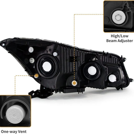 Headlight Assembly for 2008-2012 Honda Accord 4dr Sedan Pair