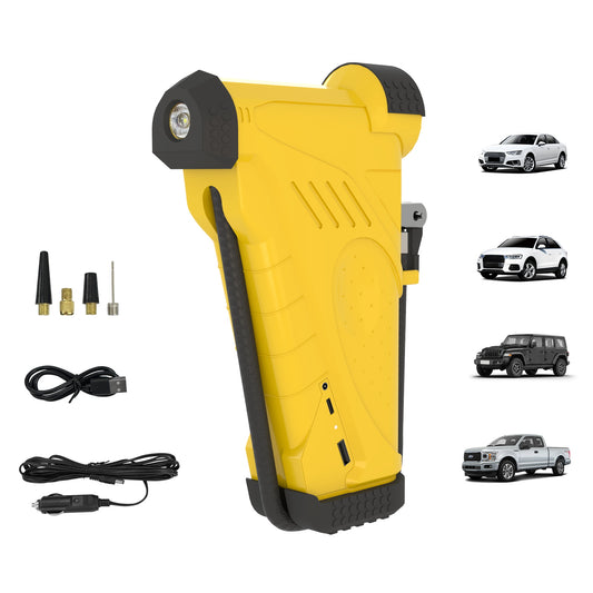 Tire Inflator Portable Air Compressor 150PSI, 20V Battery Supply, 12V Power Supply, Air Pump for Car, Off Road, Truck, Motorcycle, Ball