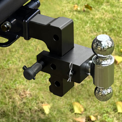 Adjustable Trailer Mount with 2" and 2-5/16" Ball, Fit 2 Inch Receiver, 6 Inch Drop/Rise Aluminum Hitch