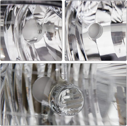 AS Headlight Assembly For 1997-2003 Chevy Malibu /2004-2005 Chevy Classic/1997-1999 Oldsmobile Cutlass Headlights Headlamp Chrome Housing Passenger and Driver Side