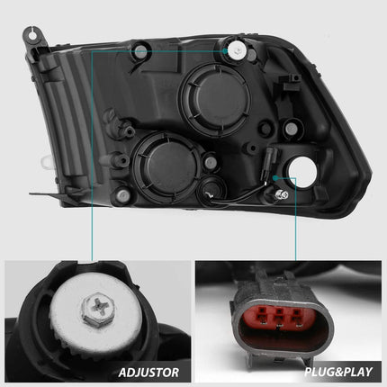 TopAutoGear Headlights for 2009-2018 Dodge Ram 1500 2500 3500