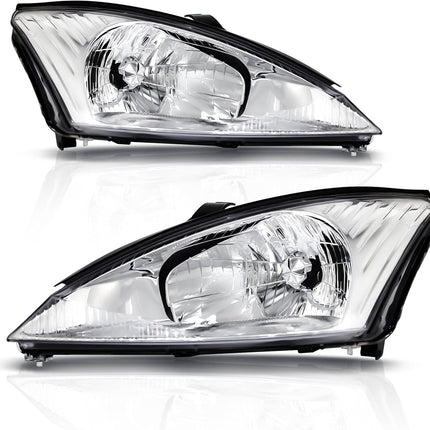 Headlight Assembly for 2000 2001 2002 2003 2004 Ford Focus Pair