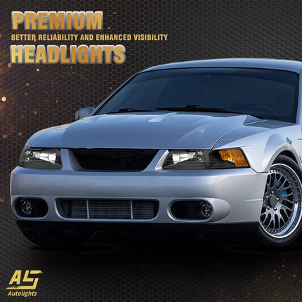 TopAutoGear Headlight Assembly for 1999-2004 Ford Mustang Pair