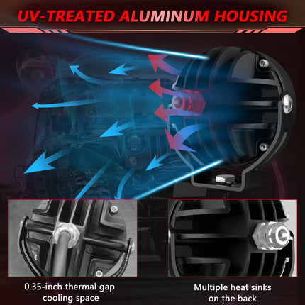 LED Pods Amber Fog Light for Jeep ATV Wrangler Ford Truck Pickup