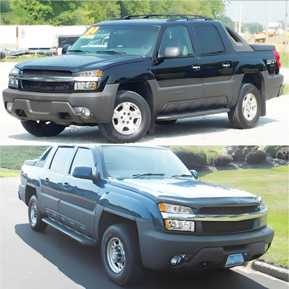 AS Headlight Assembly for 2002-2006 Chevy Avalanche 1500 2500 Black Housing Amber Reflector Passenger and Driver Side