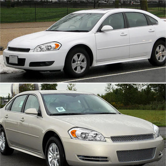 AS Headlight Assembly Compatible with 2006 2007 2008 2009 2010 2011 2012 2013 Chevy Impala 2006 2007 Chevy Monte Carlo Headlights Chrome Housing Amber Reflector Driver and Passenger Side Pair