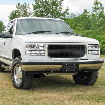 AS Headlight Assembly for 1994 - 1998 GMC C10 Pick Up Sierra Suburban Yukon Chrome Housing with Amber Reflector Headlamp Replacement