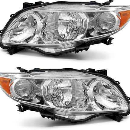 Headlight Assembly for 2009 2010 Toyota Corolla Pair