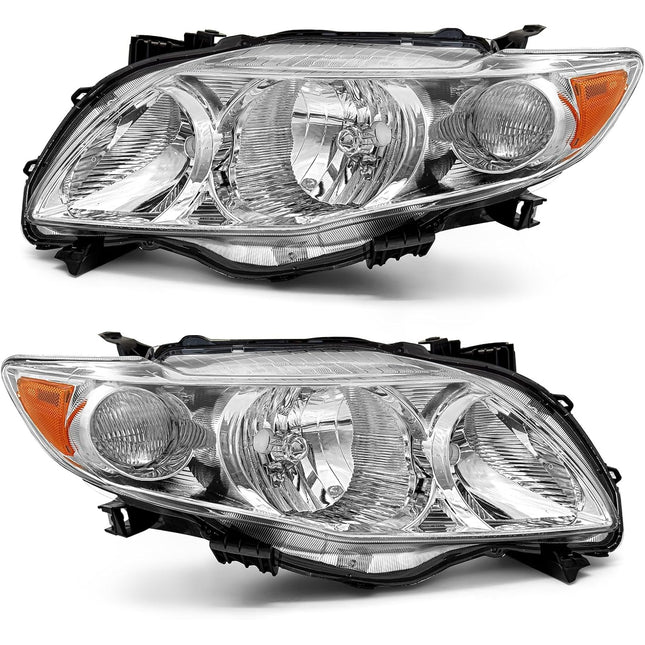 Headlight Assembly for 2009 2010 Toyota Corolla Pair