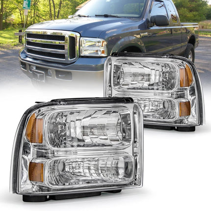 TopAutoGear Headlight Assembly Compatible with 2005-2007/05-07 Ford F250-F550