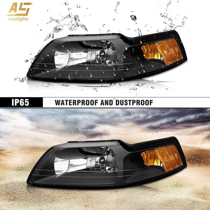 TopAutoGear Headlight Assembly for 1999-2004 Ford Mustang Pair