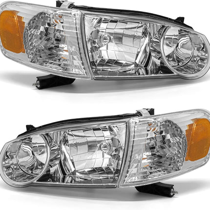 Headlight Assembly for 2001 2002 Toyota Corolla Pair