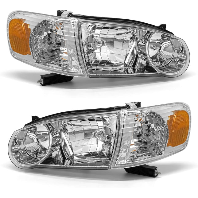 Headlight Assembly for 2001 2002 Toyota Corolla Pair