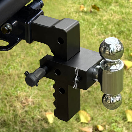 Adjustable Trailer Mount with 2" and 2-5/16" Ball, Fit 2 Inch Receiver, 8 Inch Drop/Rise Aluminum Hitch