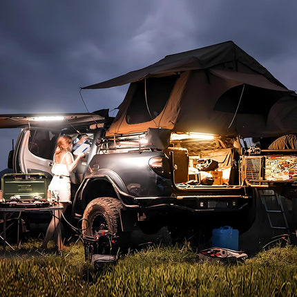TopAutoGear 12V LED Interior Light Bar Kit Dimmable Camping String Lights Weatherproof IP67, Magnetic & Velcro Mounting, All-in-One Portable Lighting for RV, Camping Tent Car Trailer Boat, White 4Pcs