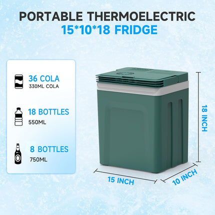 TopAutoGear 25L/26QT Portable Electric Cooler Army Green