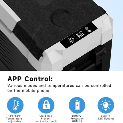 35L/37QT Portable Car Compressor Refrigerator 12 Volt with APP control